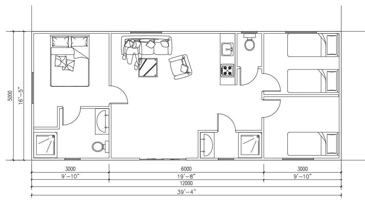MUSKSHOME NEXUS – Modern 3-Bedroom, 2-Bath Modular Home (600 sqft)